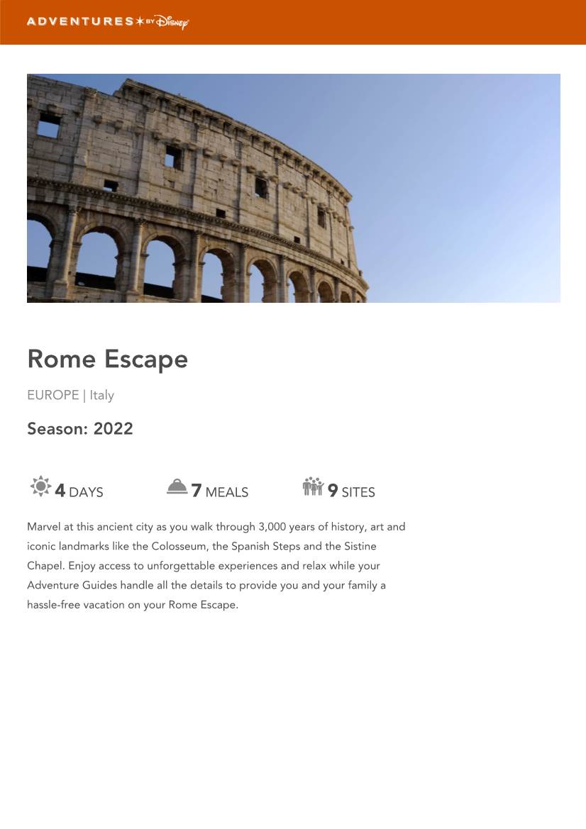 ROME ESCAPE Europe | Italy