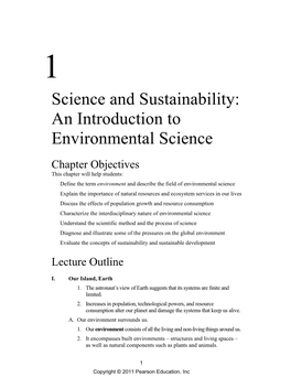 Science and Sustainability: an Introduction to Environmental Science