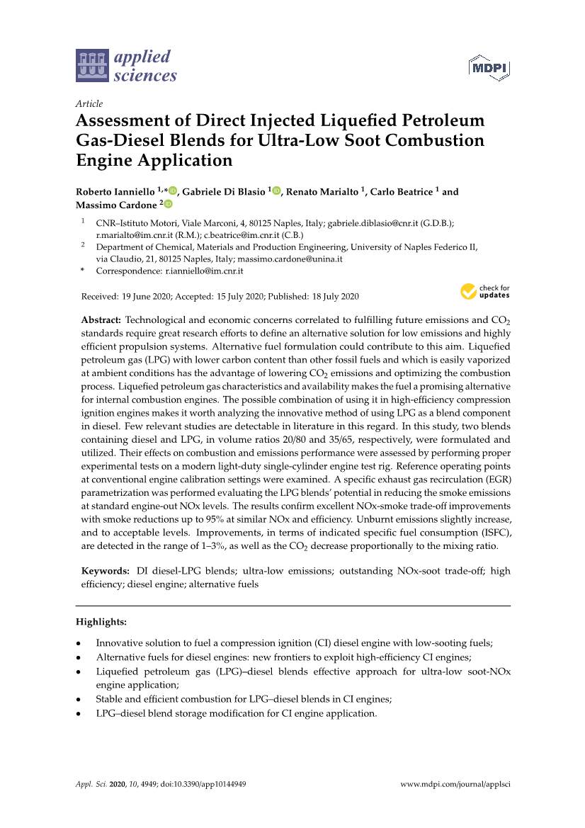 Assessment of Direct Injected Liquefied Petroleum Gas-Diesel Blends for Ultra-Low Soot Combustion Engine Application