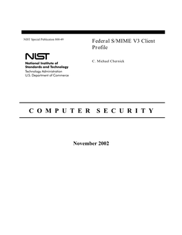 NIST SP 800-49, Federal S/MIME V3 Client Profile
