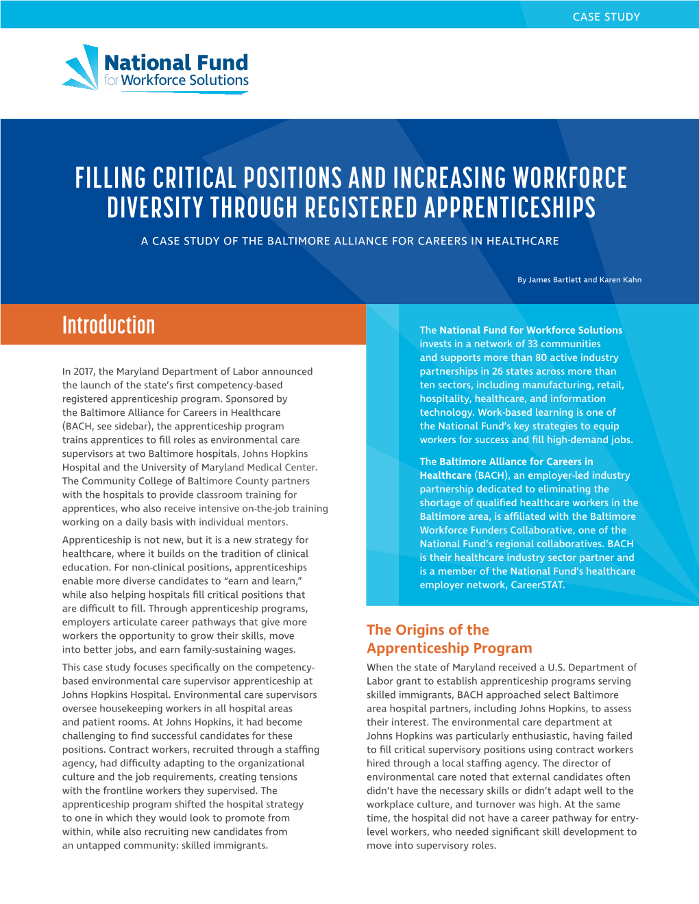 Filling Critical Positions and Increasing Workforce Diversity Through Registered Apprenticeships