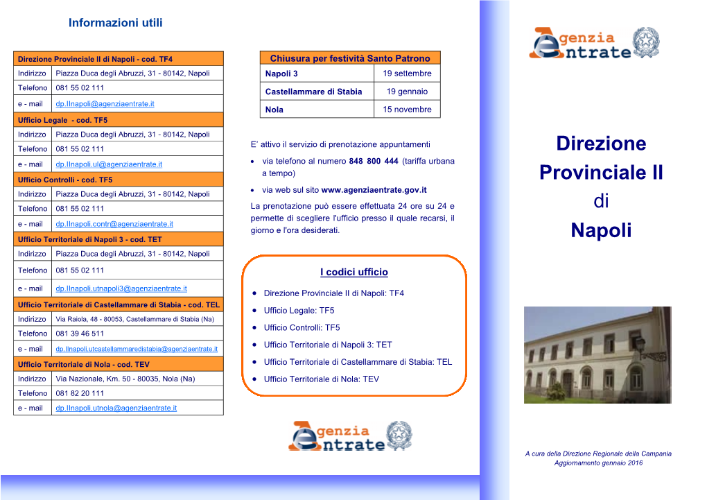 Brochure Direzione Provinciale II Di Napoli
