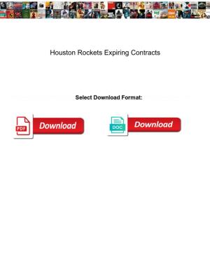 Houston Rockets Expiring Contracts