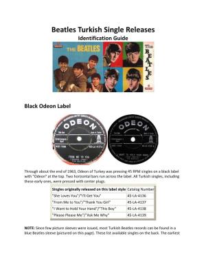 Beatles Turkish Singles, Identification Guide