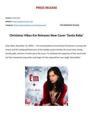 Em Santa Baby Cover Press Release.Docx