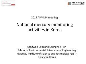 15. National Mercury Monitoring Activities in Korea
