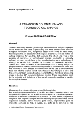 A Paradox in Colonialism and Technological Change