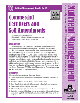 Commercial Fertilizers and Soil Amendments 10