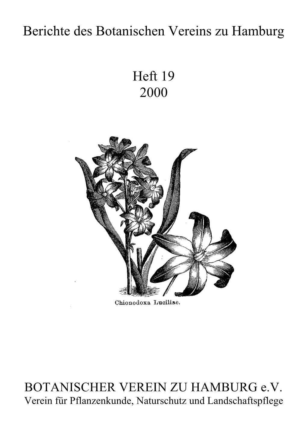 Berichte Des Botanischen Vereins Zu Hamburg Heft 19 2000