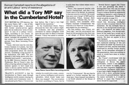 What Did a Tory MP Say in the Cumberland Hotel?