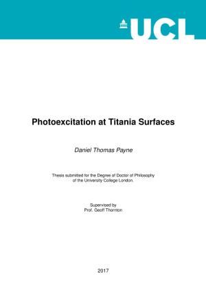 Photoexcitation at Titania Surfaces