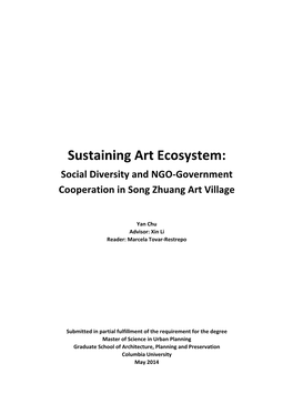 Sustaining Art Ecosystem: Social Diversity and NGO-Government Cooperation in Song Zhuang Art Village