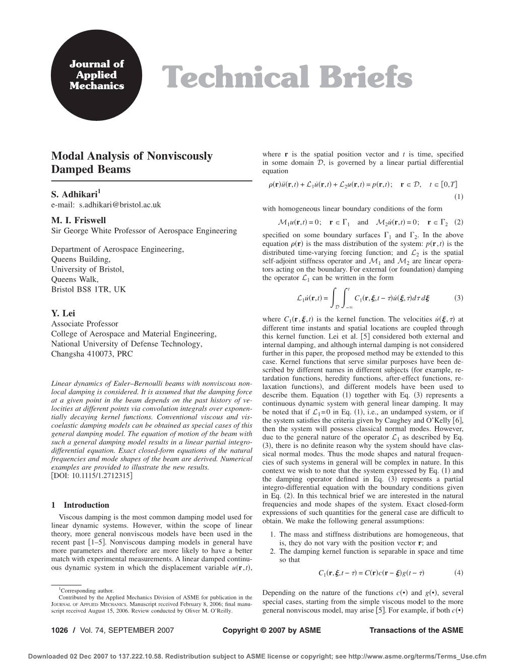 Technical Briefs