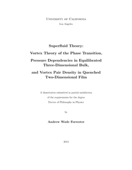 Superfluid Theory