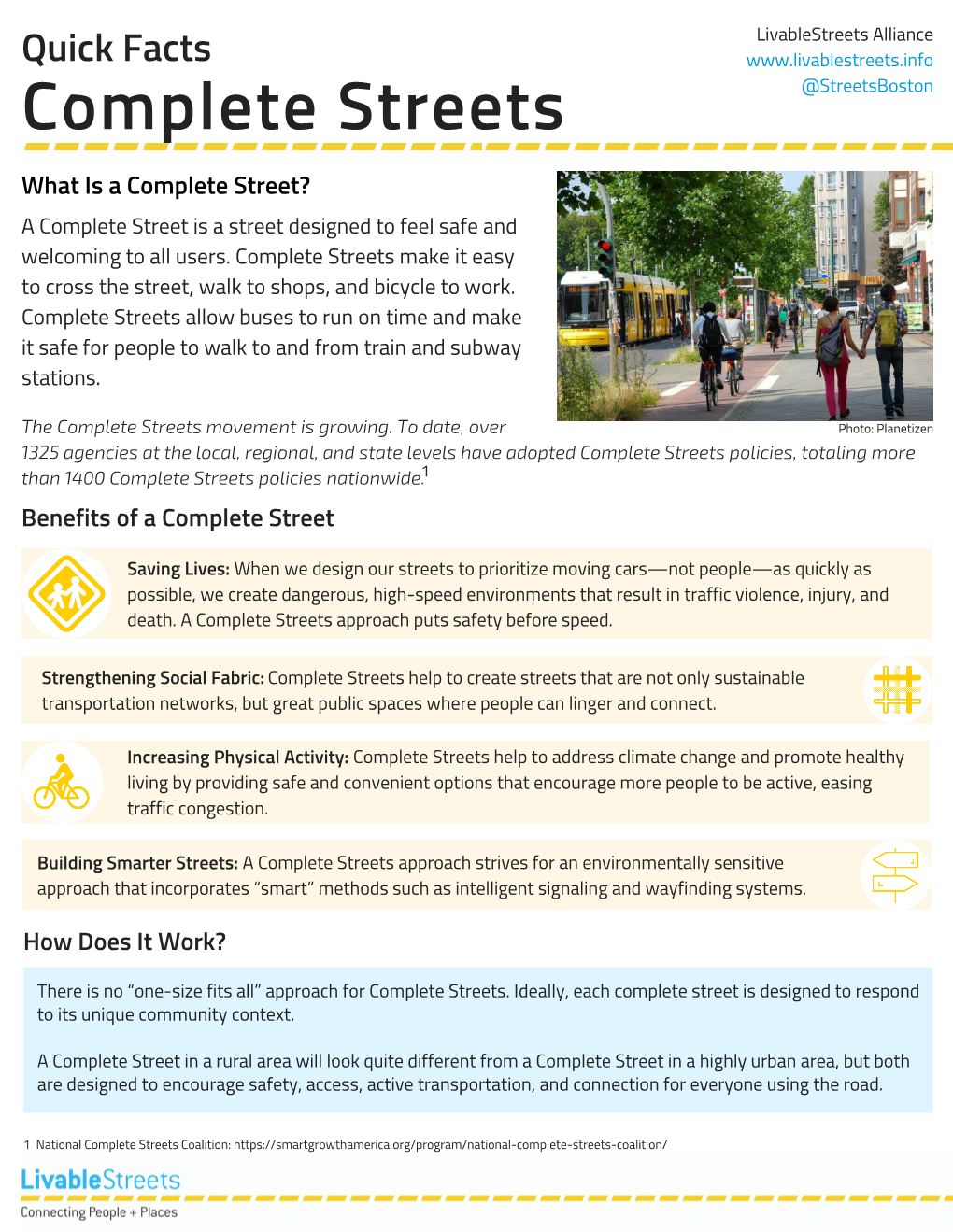 Complete Streets @Streetsboston What Is a Complete Street? a Complete Street Is a Street Designed to Feel Safe and Welcoming to All Users