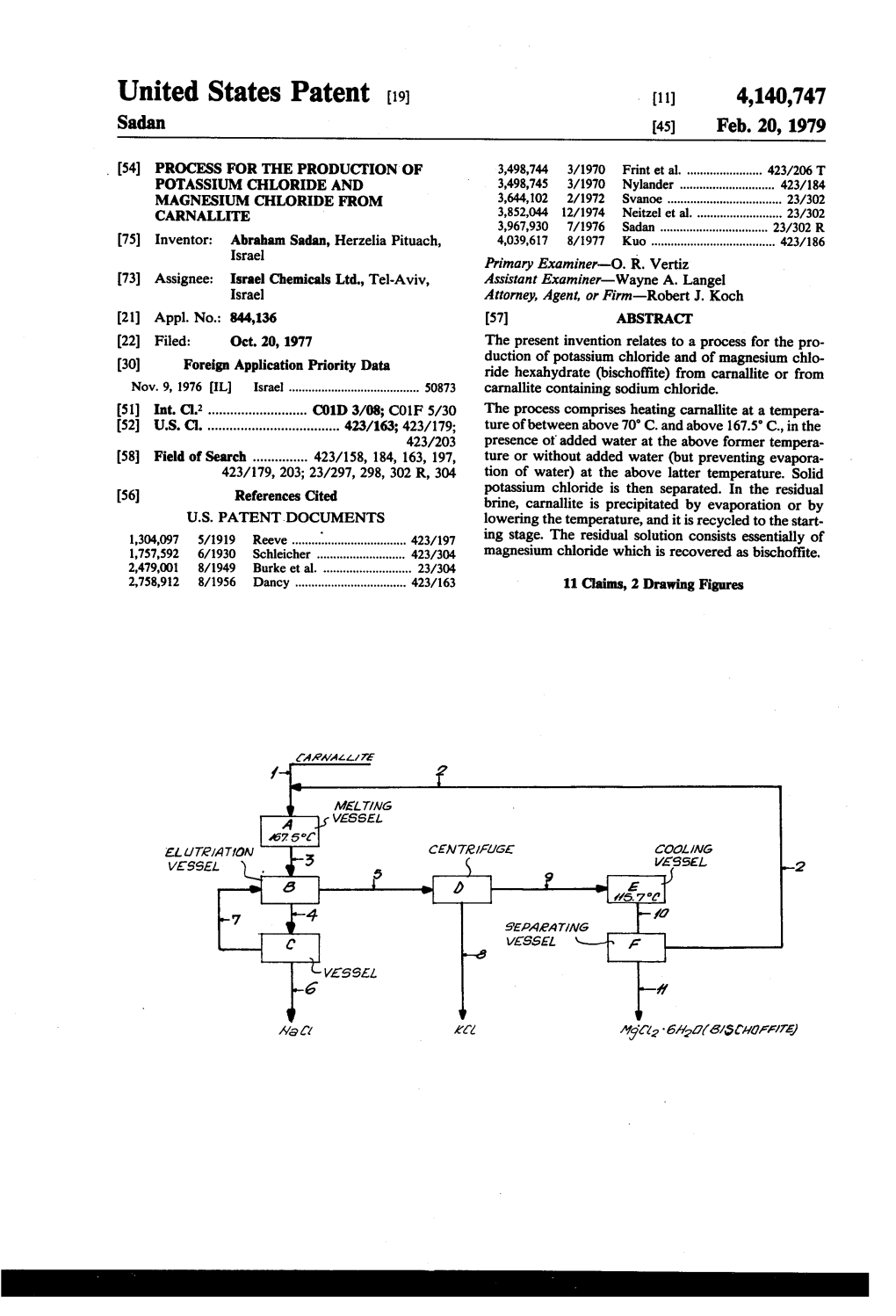 United States Patent (19) 11) 4,140,747 Sadan 45) Feb