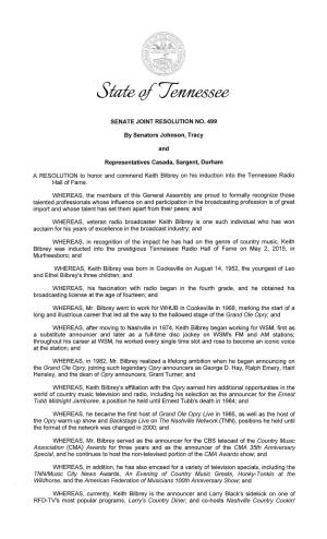 A RESOLUTION to Honor and Commend Keith Bilbrey on His Induction Into the Tennessee Radio Hall of Fame