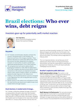 Brazil Elections: Who Ever Wins, Debt Reigns