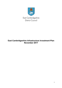 East Cambridgeshire Infrastructure Investment Plan November 2017