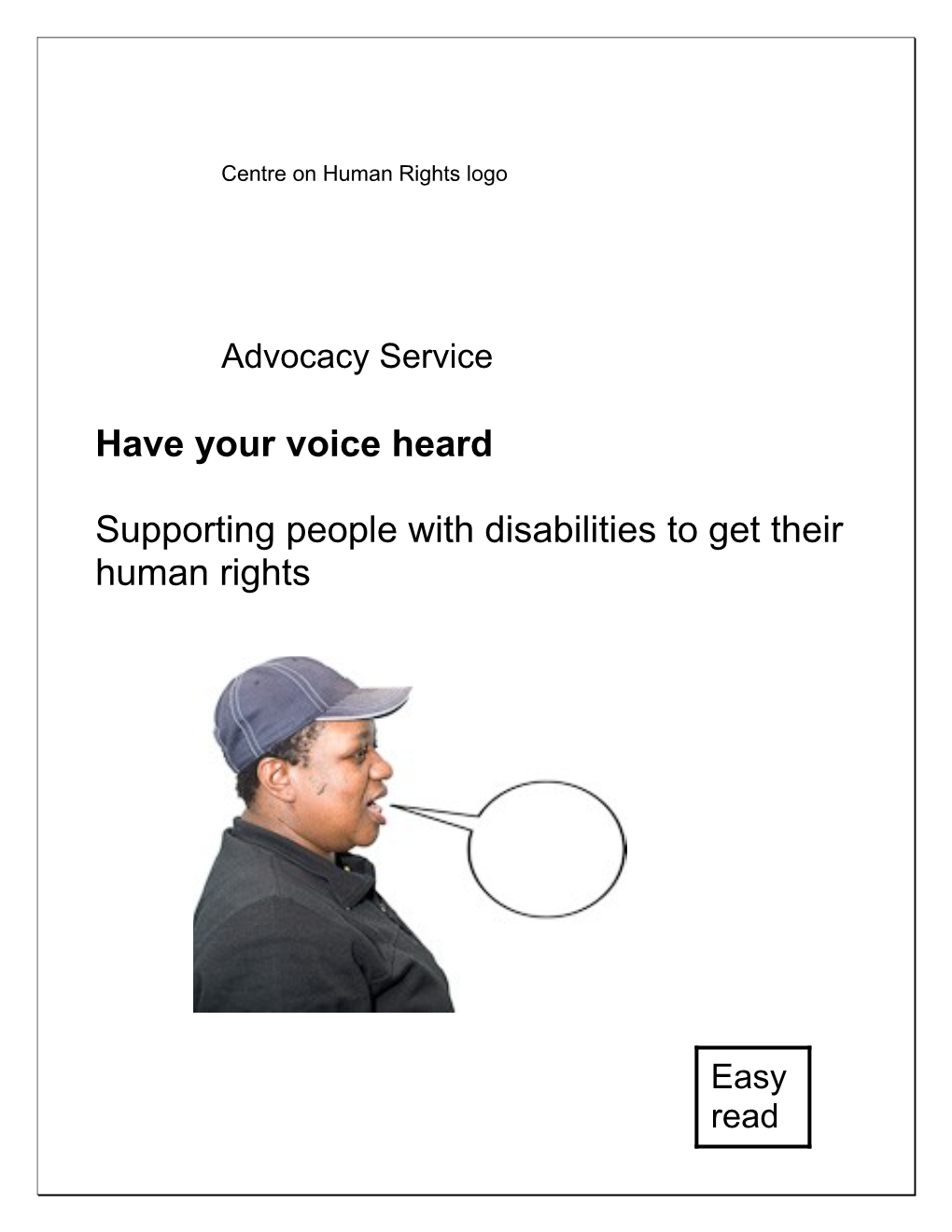 A Bespoke Leaflet Promoting the Learning Disability Advocacy Service with the Same Focus