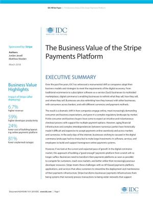 IDC, the Business Value of the Stripe Payments Platform
