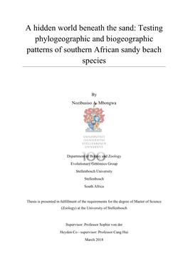 Testing Phylogeographic and Biogeographic Patterns of Southern African Sandy Beach Species