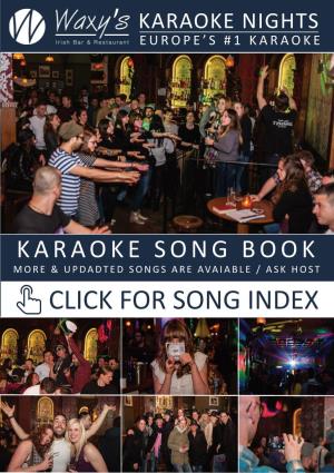 Song Index Karaoke Nights Europe’S #1 Karaoke Waxy's Karaoke Song Index