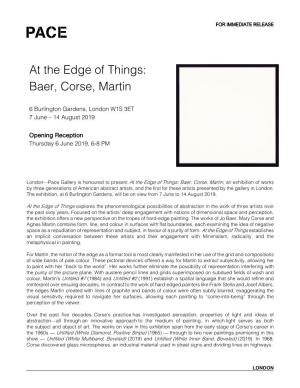 At the Edge of Things: Baer, Corse, Martin
