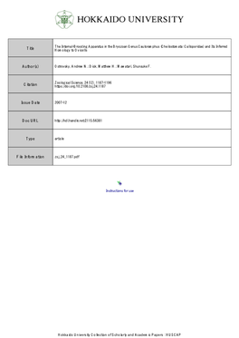 Cheilostomata: Calloporidae) and Its Inferred Title Homology to Ovicells