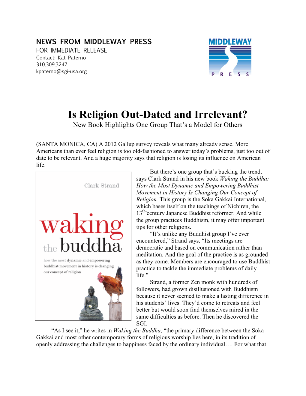 Is Religion Out-Dated and Irrelevant? New Book Highlights One Group That’S a Model for Others