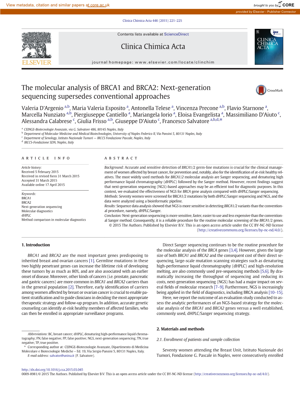 The Molecular Analysis of BRCA1 and BRCA2: Next-Generation Sequencing Supersedes Conventional Approaches