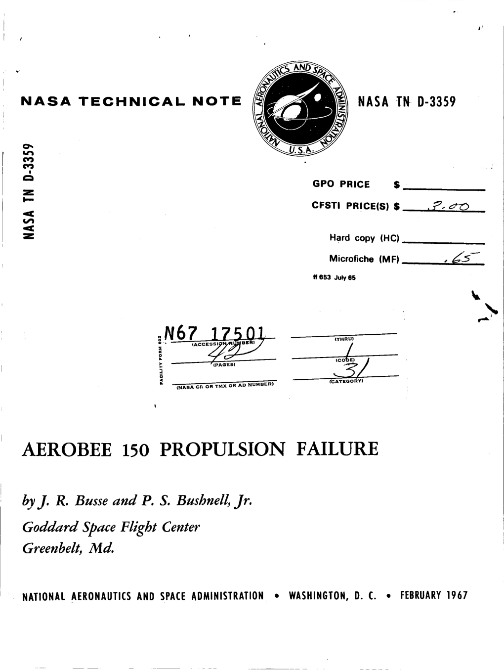 Aerobee 150 Propulsion Failure