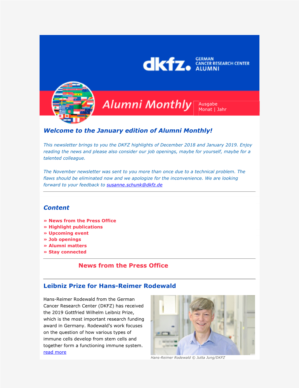 The January Edition of Alumni Monthly!