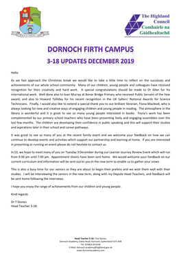 Dornoch Firth Campus December 2019