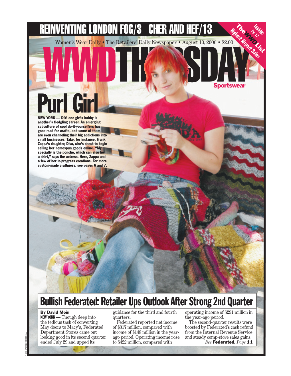 Purl Girl NEW YORK — DIY: One Girl’S Hobby Is Another’S ﬂ Edgling Career
