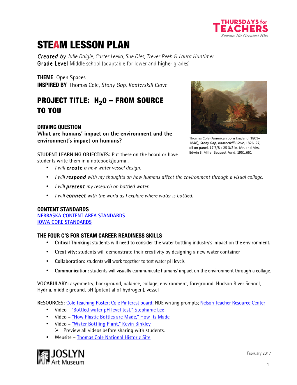 Steam Lesson Plan