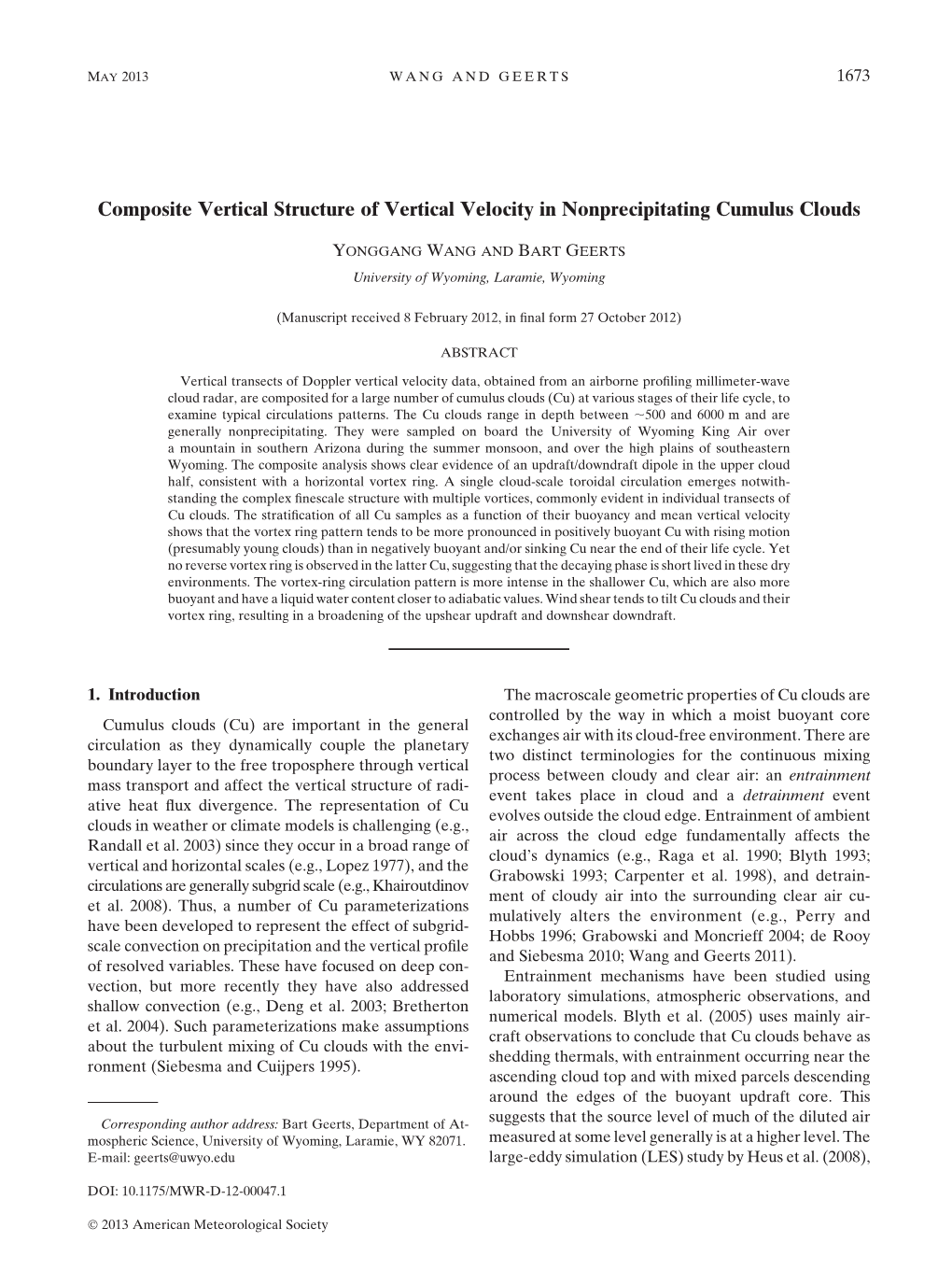 Composite Vertical Structure of Vertical Velocity in Nonprecipitating Cumulus Clouds