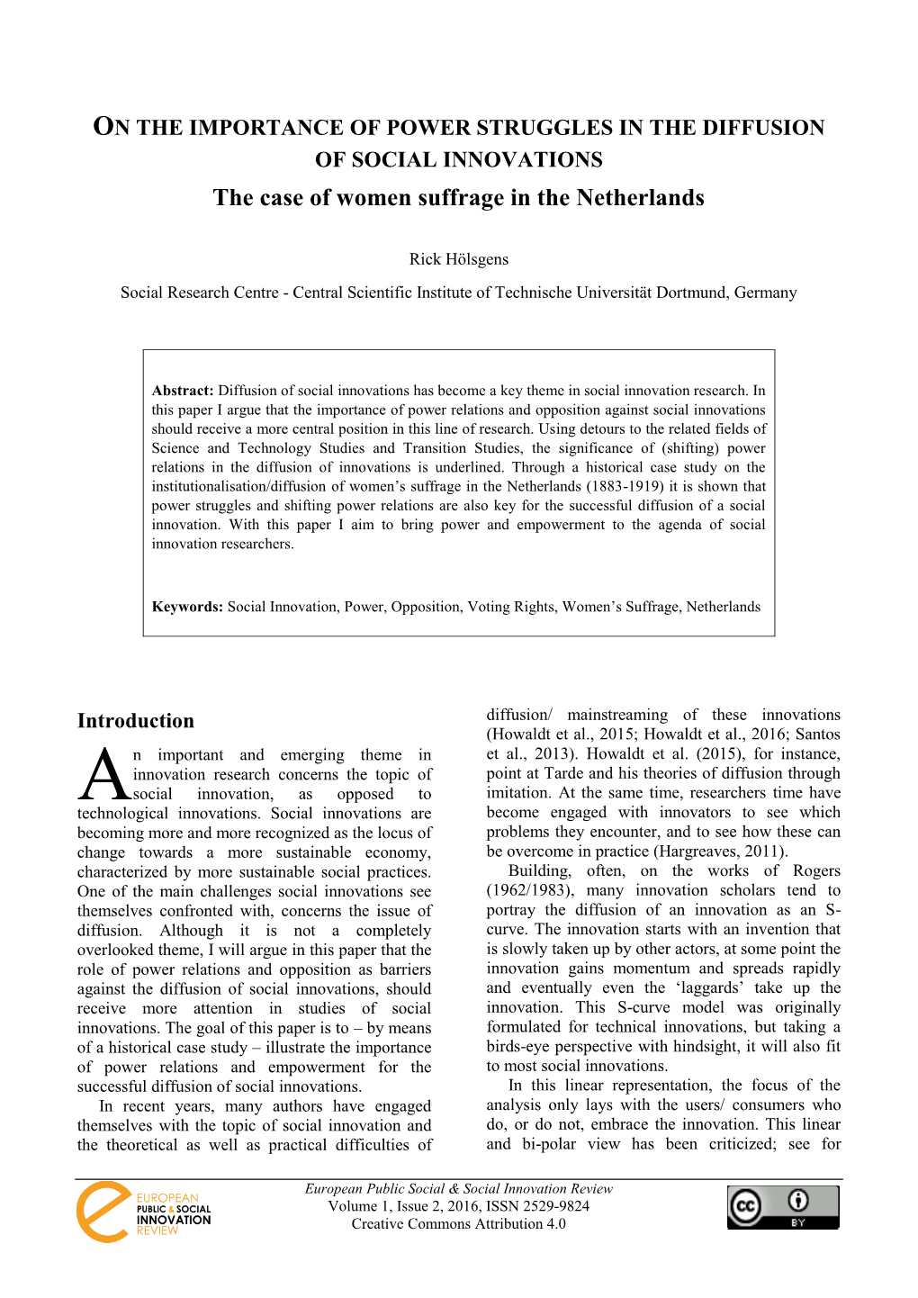 The Case of Women Suffrage in the Netherlands