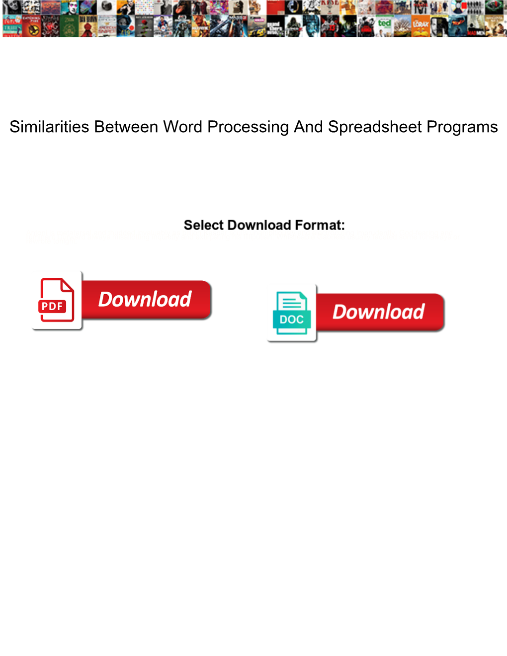 Similarities Between Word Processing and Spreadsheet Programs