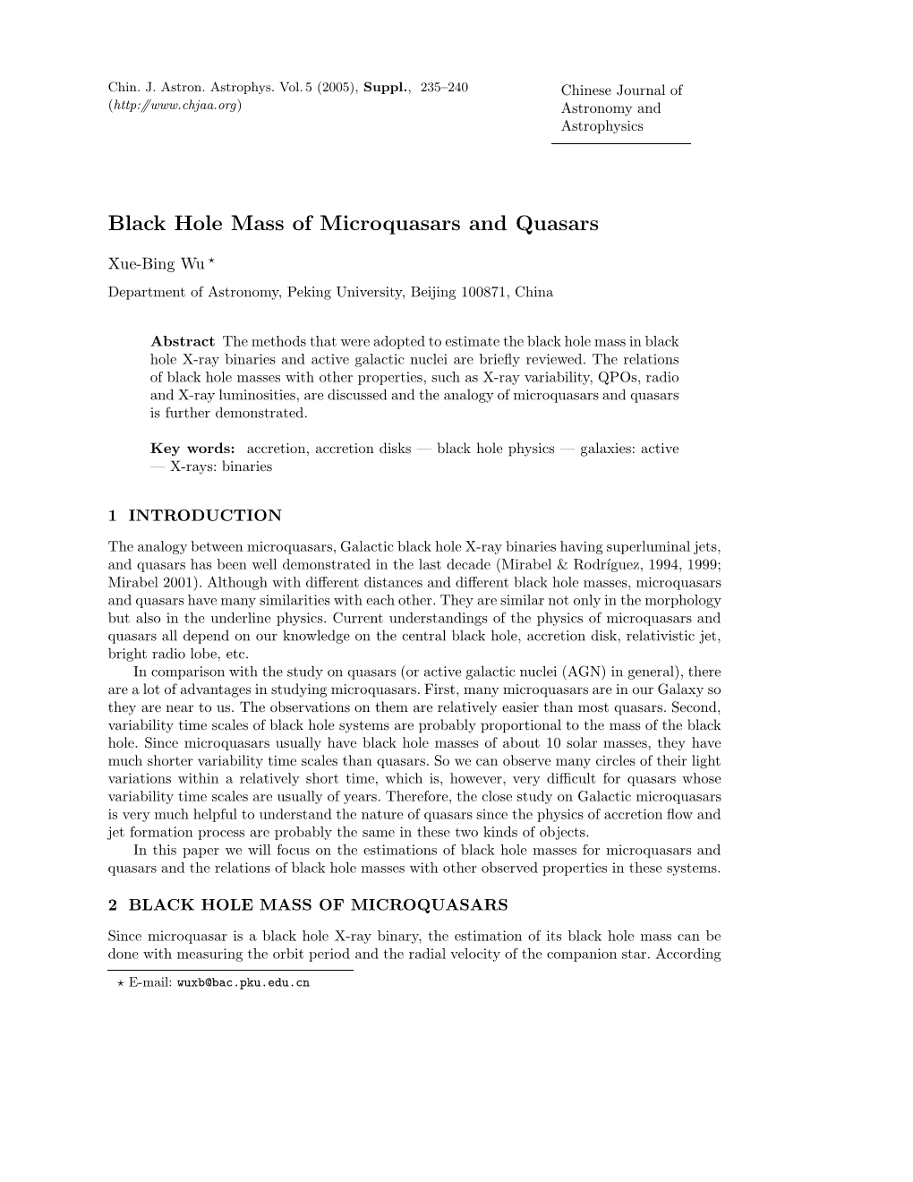 Black Hole Mass of Microquasars and Quasars