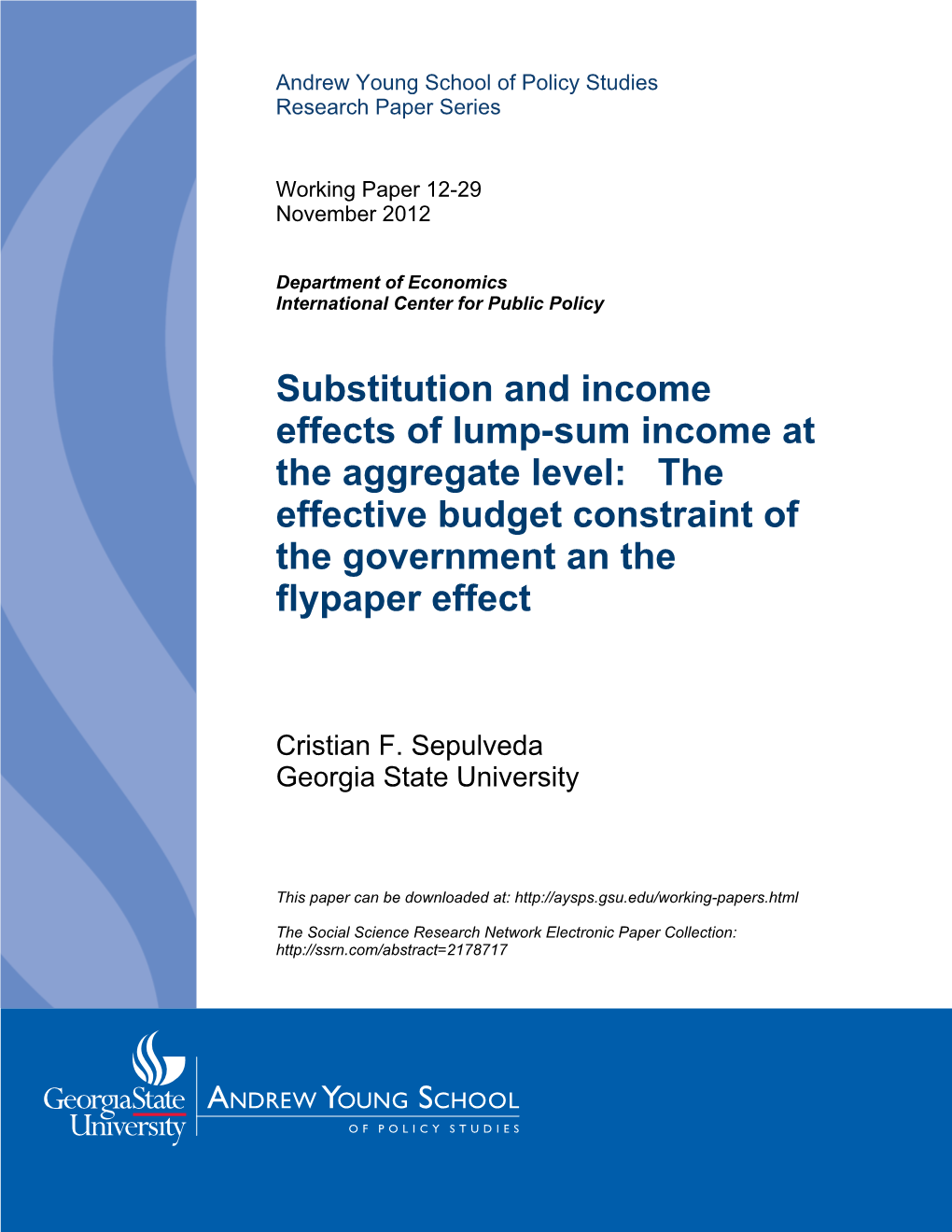 Substitution and Income Effects of Lump-Sum Income at the Aggregate