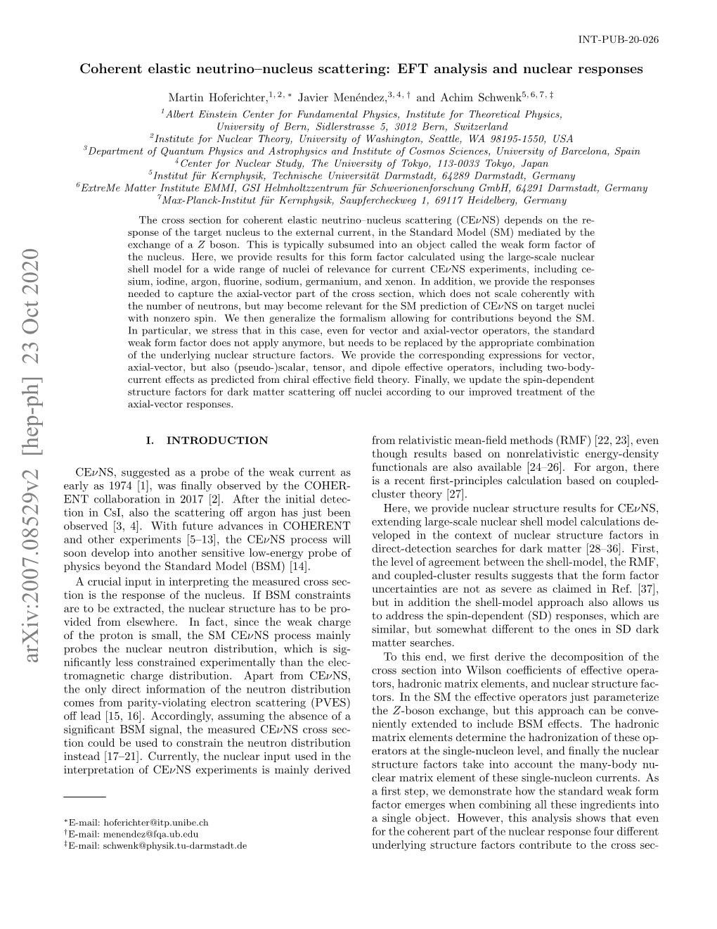 Arxiv:2007.08529V2 [Hep-Ph] 23 Oct 2020 Niﬁcantly Less Constrained Experimentally Than the Elec- Tromagnetic Charge Distribution