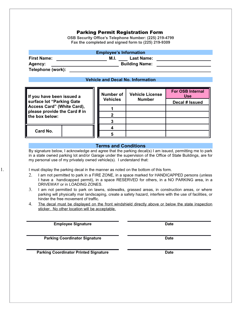 Employee Identification Badge/ Access Card Replacement Form s1