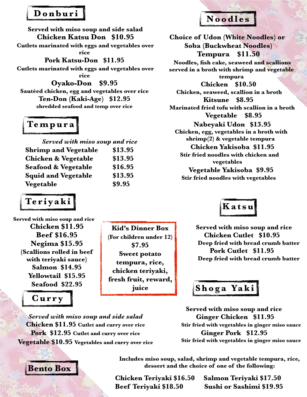 Dinner Menu Revised