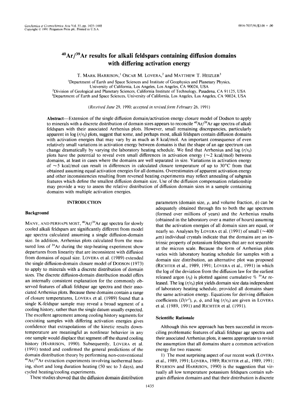 40Ar/39Ar Results for Alkali Feldspars Containing Diffusion Domains with Differing Activation Energy