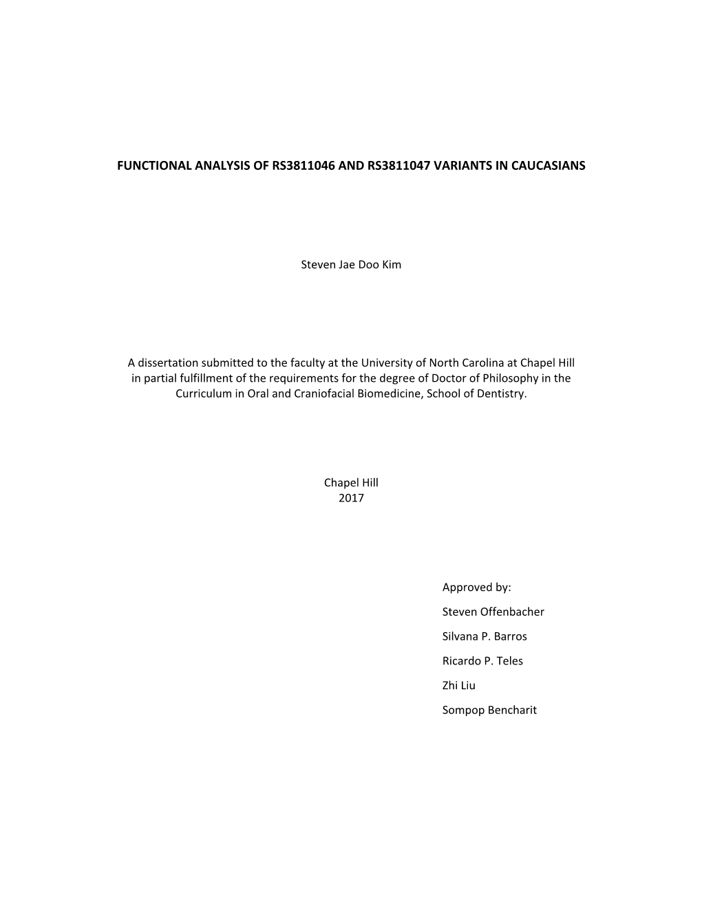 Functional Analysis of Rs3811046 and Rs3811047 Variants in Caucasians