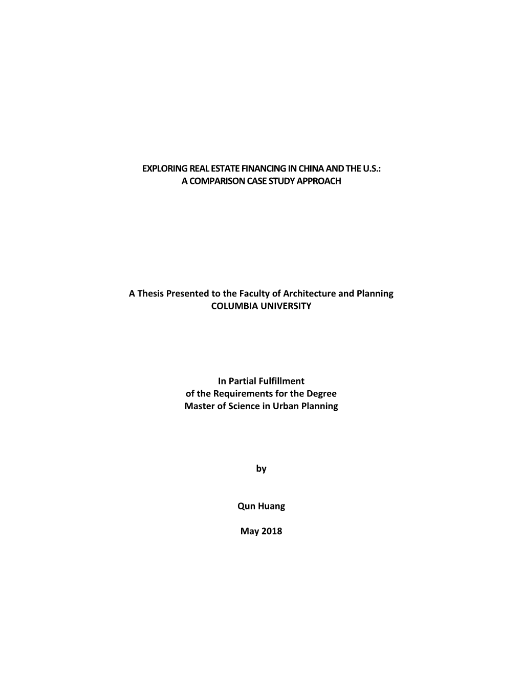 Exploring Real Estate Financing in China and the Us