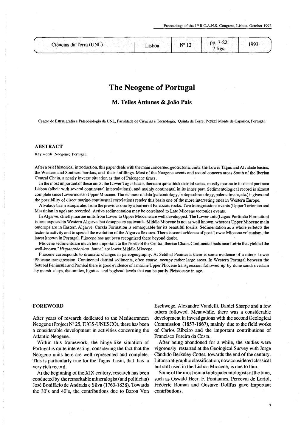 The Neogene of Portugal