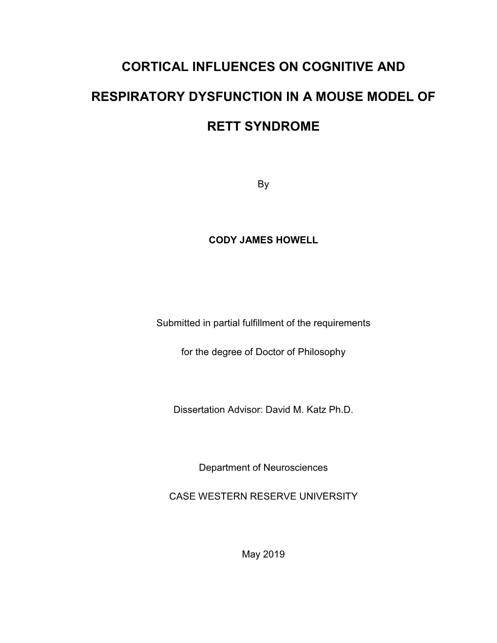 Cortical Influences on Cognitive and Respiratory