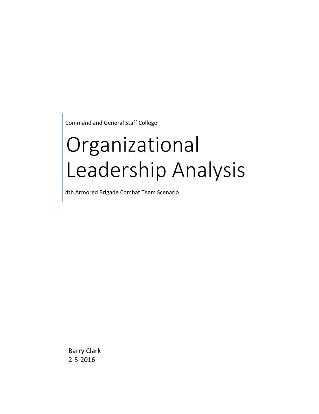 Organizational Leadership Analysis